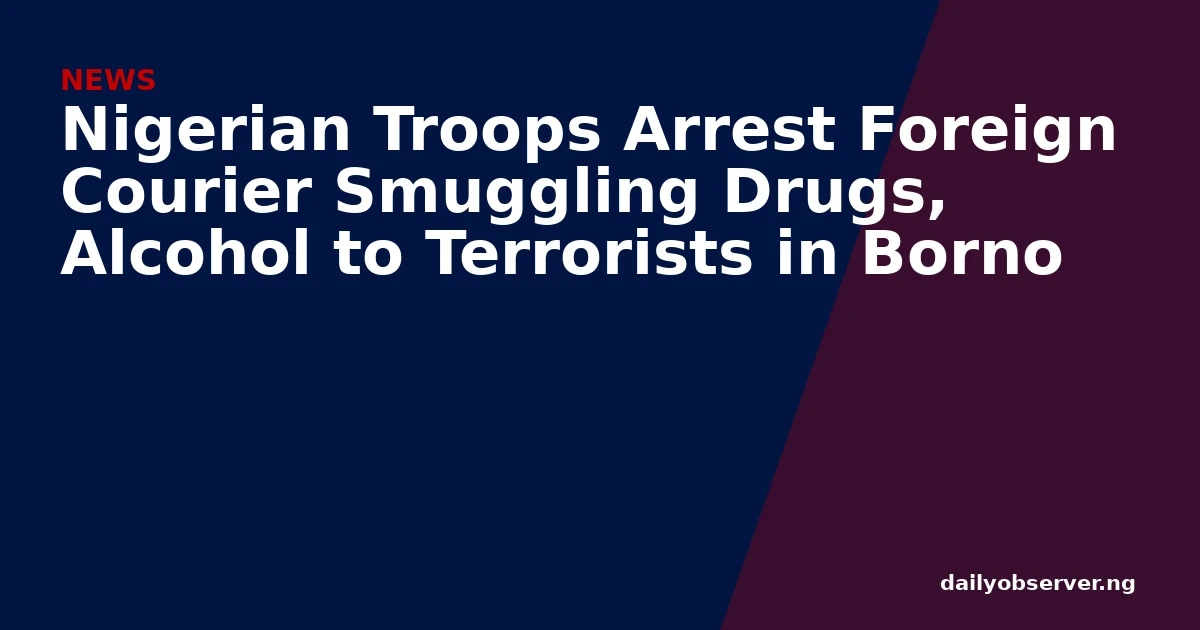 Nigerian Troops Arrest Foreign Courier Smuggling Drugs, Alcohol to Terrorists in Borno