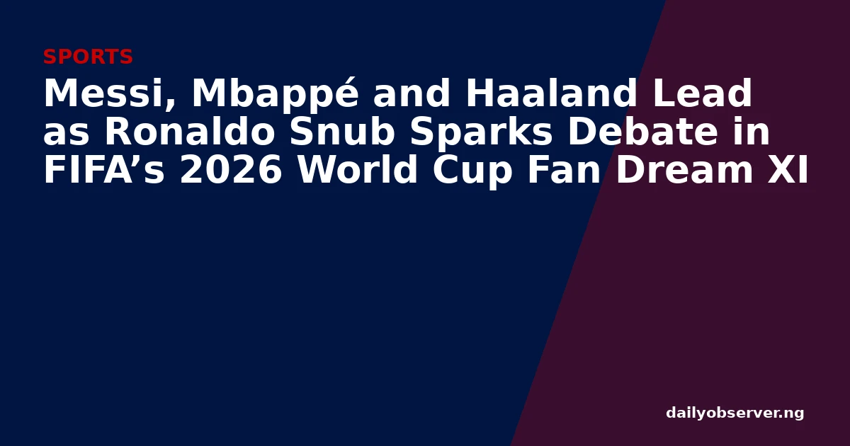 Messi, Mbappé and Haaland Lead as Ronaldo Snub Sparks Debate in FIFA’s 2026 World Cup Fan Dream XI