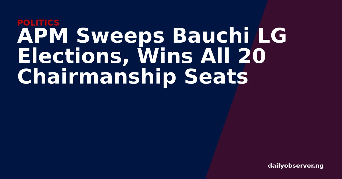 APM Sweeps Bauchi LG Elections, Wins All 20 Chairmanship Seats