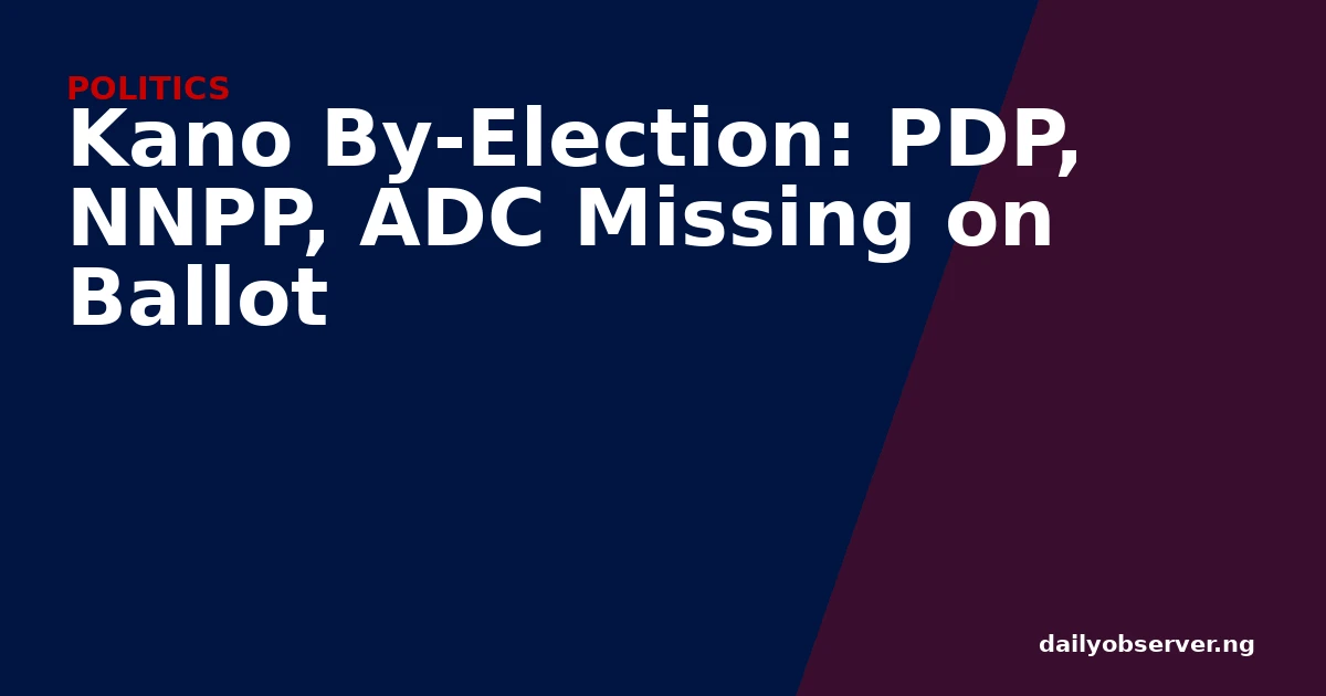 Kano By-Election: PDP, NNPP, ADC Missing on Ballot