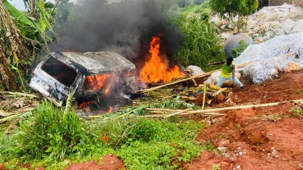 Five Killed, 10 Injured in Ogun Expressway Crash as Bus Goes Up in Flames