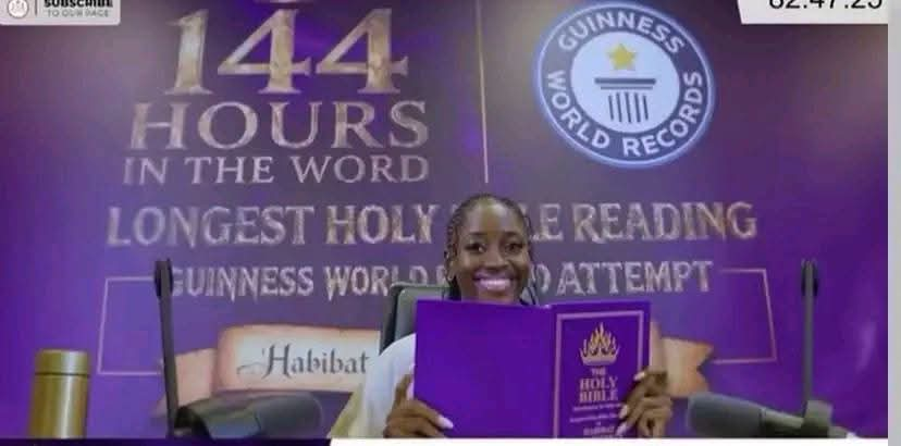 Nigerian Woman Completes 144-Hour Bible Reading Marathon in Guinness World Record Bid