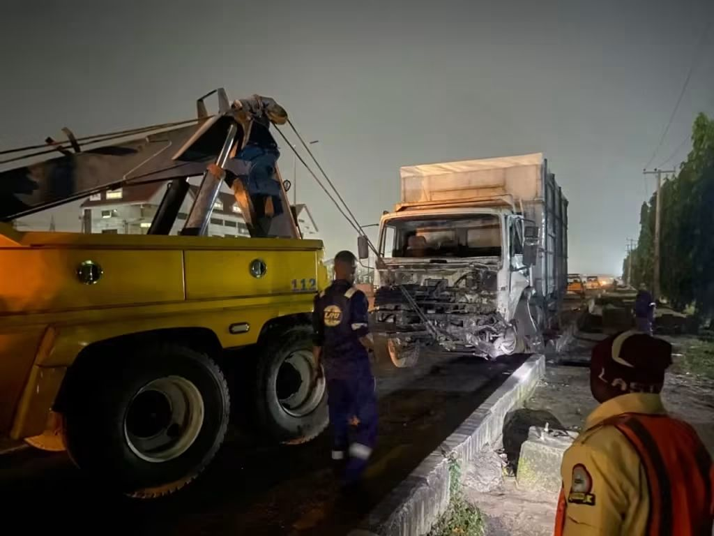 Two Injured as Five Vehicles, Including Two Container Trucks, Crash in Lagos