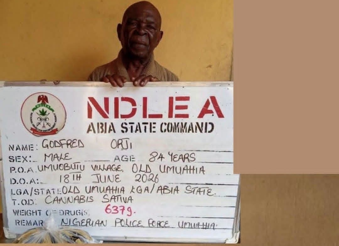 NDLEA Busts Elderly Drug Ring in Umuahia, Arrests Two Men for Targeting Students