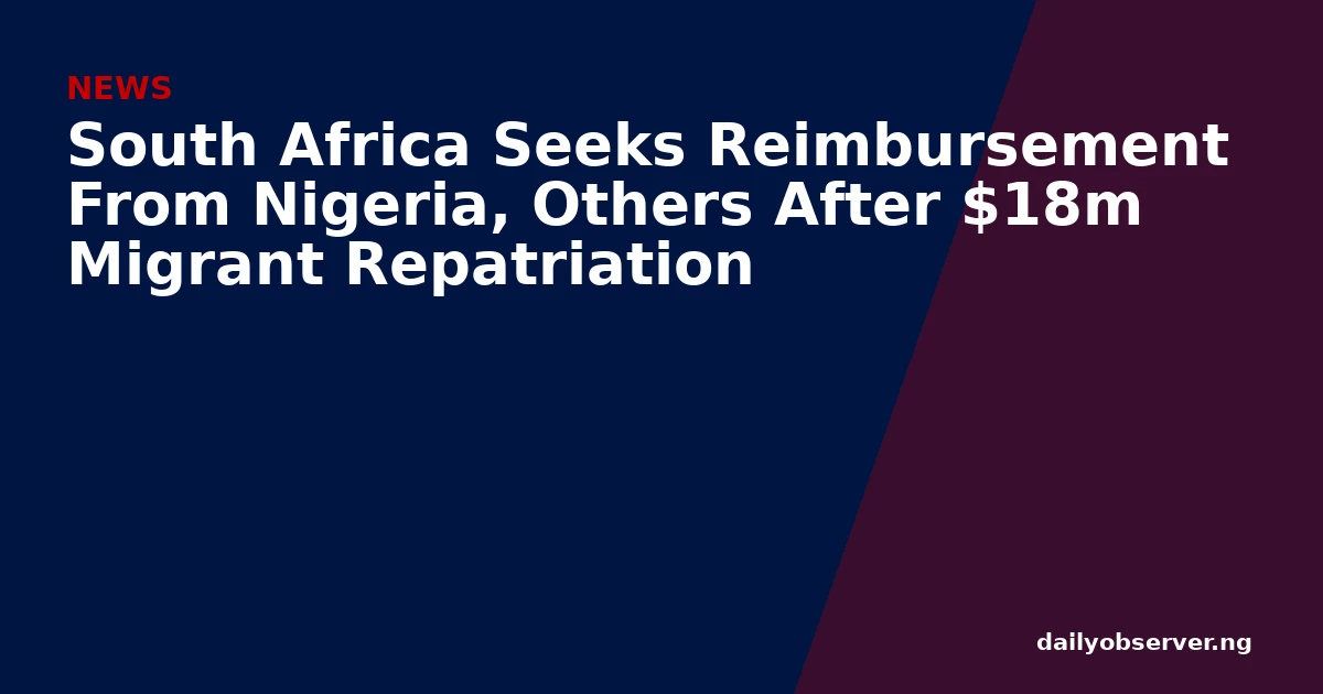 South Africa Seeks Reimbursement From Nigeria, Others After $18m Migrant Repatriation