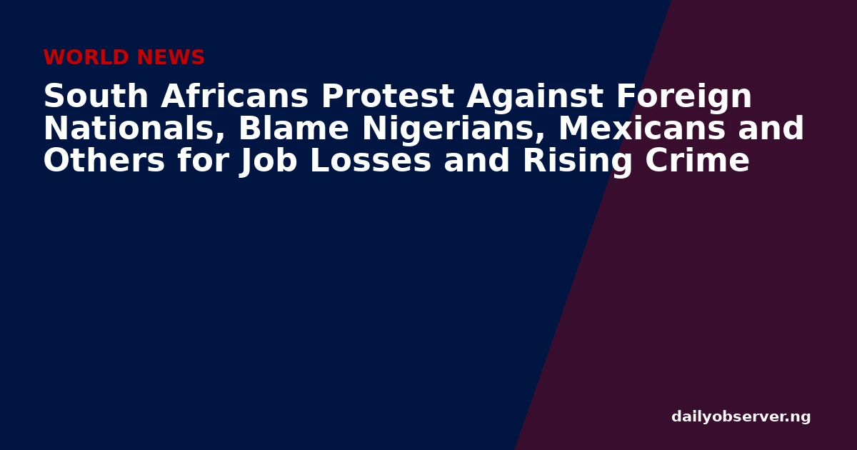 South Africans Protest Against Foreign Nationals, Blame Nigerians, Mexicans and Others for Job Losses and Rising Crime