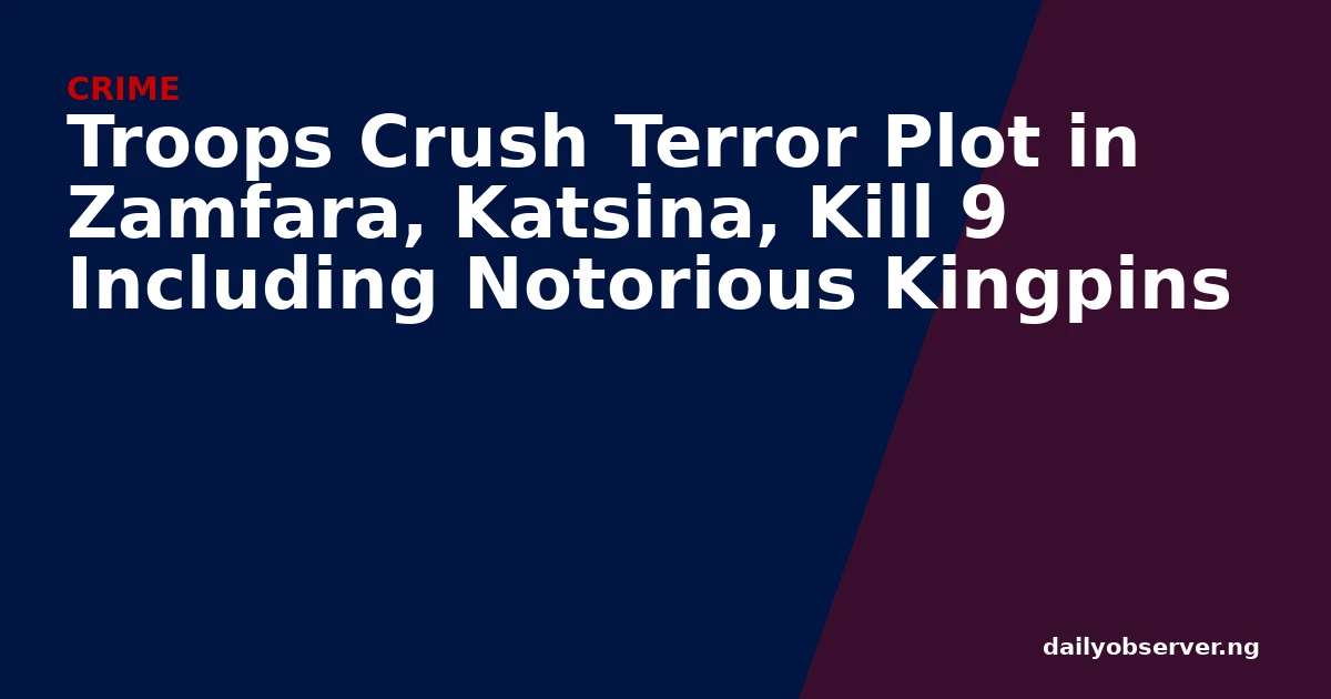 Troops Crush Terror Plot in Zamfara, Katsina, Kill 9 Including Notorious Kingpins
